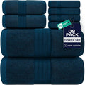 DAN RIVER 8 PC Luxury Bath Towels for Bathroom, 2 Bath, 2 Hand, and 4 Wash Cloths, 600 GSM 100% Ring Spun Cotton Towel Set, Highly Absorbent, Gym, Hotel, and Spa, Blue Opal