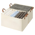 StorageWorks Storage Bins, Shelves Baskets for Organizing, 45L Extra Large Fabric Closet Organizers with Handles, Metal Frame, Beige-Texture, 2-Pack