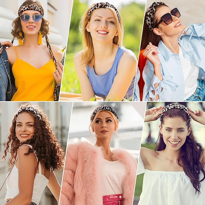 Headbands for Women Girls - 6PCS Stylish Top Knotted Headbands - Knotted Headband for Women - Head Bands Wide Hairband Hair Accessories