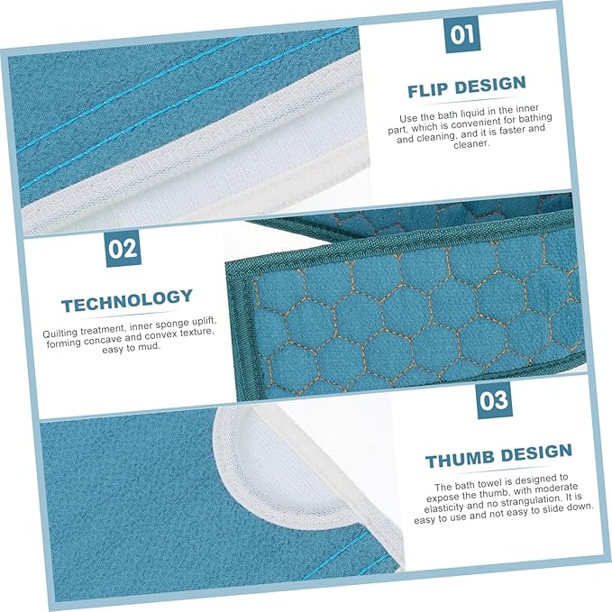 DECORNIJIA Exfoliating Back Scrubber Set 2pcs Long Bath Strap Gloves for Deep Cleansing Suitable for Skin Types Soft Touch