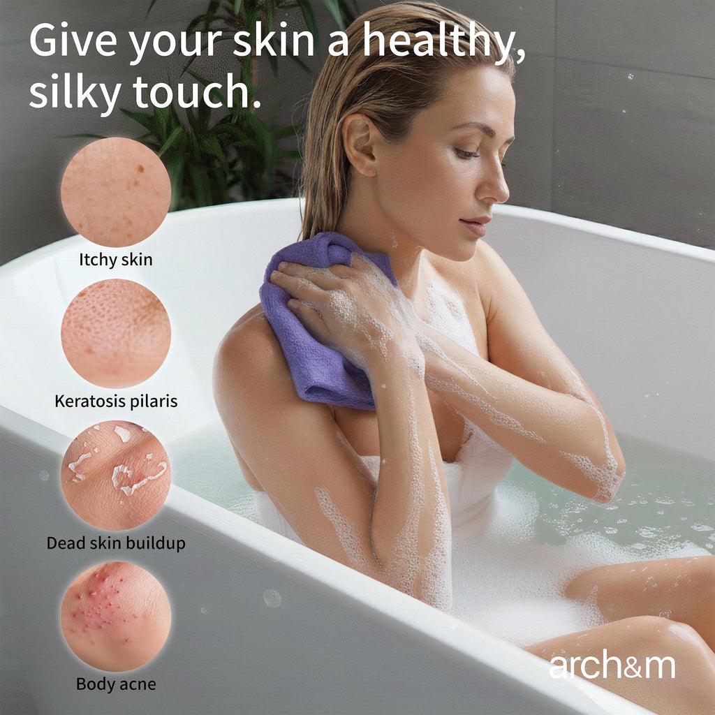 ARCH&M Back Scrubber & Exfoliating Washcloth, 3 Pack
