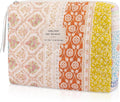 Gosect Floral Makeup Bag, Small Cosmetic Bag for Women Girls, Cute Cotton Makeup Bag,