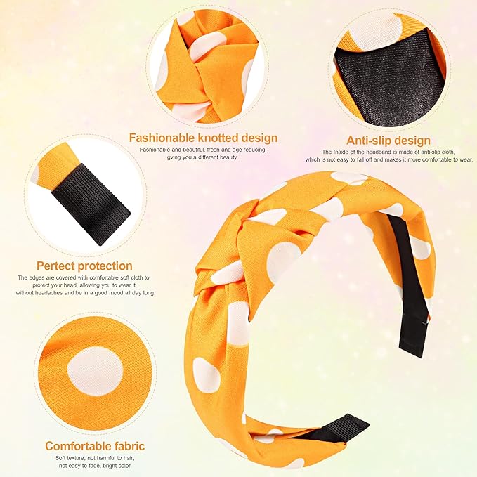 Headbands for Women Girls - 6PCS Stylish Top Knotted Headbands - Knotted Headband for Women - Head Bands Wide Hairband Hair Accessories