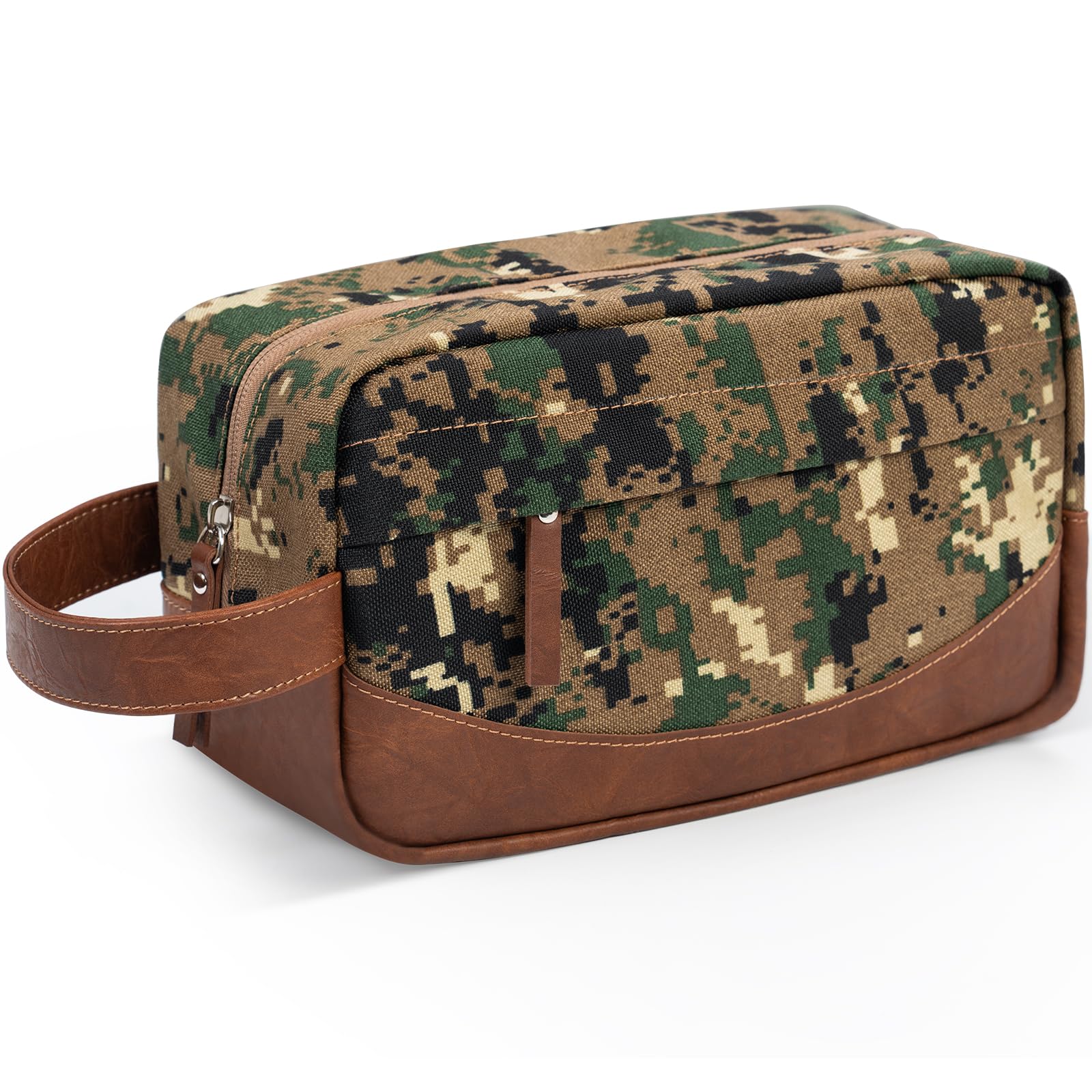 Ezday Travel Toiletry Bag for Men, Hanging Toiletry Organizer, Water Resistant Shaving Kit with Large Capacity for Travel Accessories (Camo-Green, Medium)