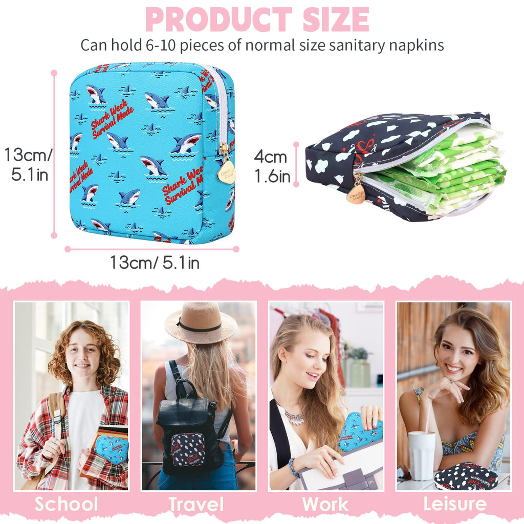 Desing Wish Sanitary Pad Storage Bag Portable Period Bag for Teen Pads/Sanitary Napkins/Small Tampons, Sanitary Napkin Storage Bag First Period Gifts for Teen Girls (Secret Weapon)