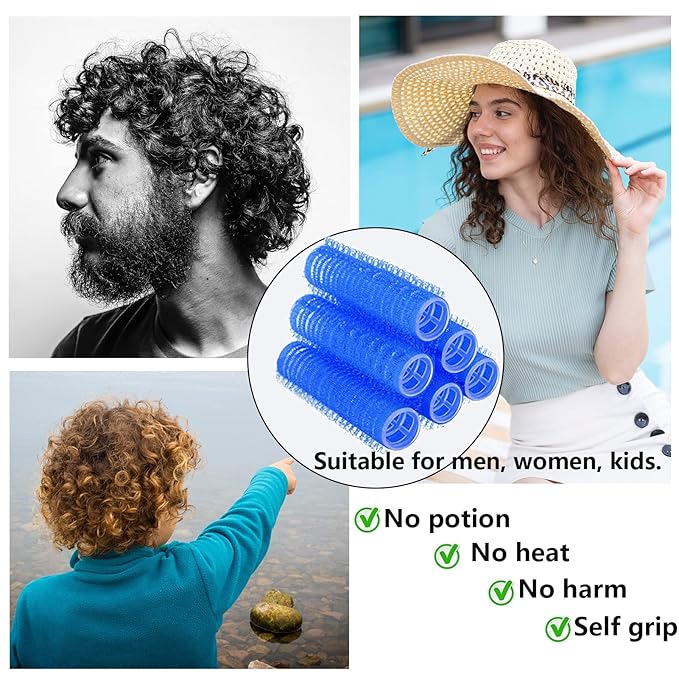 18PCS Self Grip Small Hair Curlers Heatless Roller Hair Curlers Pro Salon Hairdressing Curler DIY Curly Hairstyle Hair Rollers Tools Rat Tail Comb for Women Medium Short Hair(0.8 x 2.4 Inch)