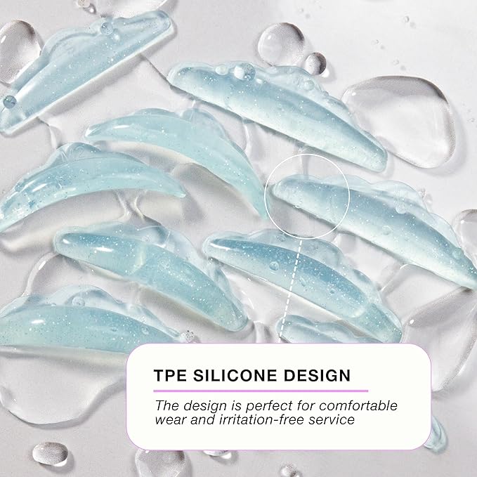 Curacoro Lash Lift Shields, 10 Pcs/5 Sizes Reusable Silicone Rods