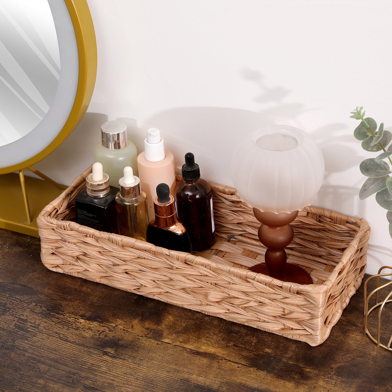 Handwoven Storage Basket Tissue Holder Box Toilet Paper Office Drawer Organizer
