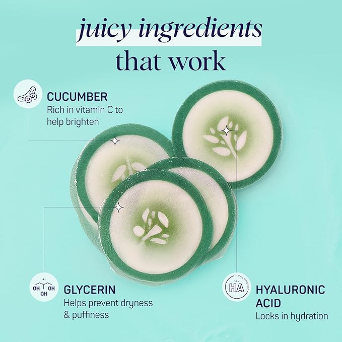 SpaLife Cooling Cucumber Eye Pads | Spa Gifts & Korean Dark Circles & Puffy Eyes Treatment | Nourishing Cucumber Eye Pads | Eye Mask for Puffy Eyes Daily Depuffing Eye Patches | 4 Packs of 12