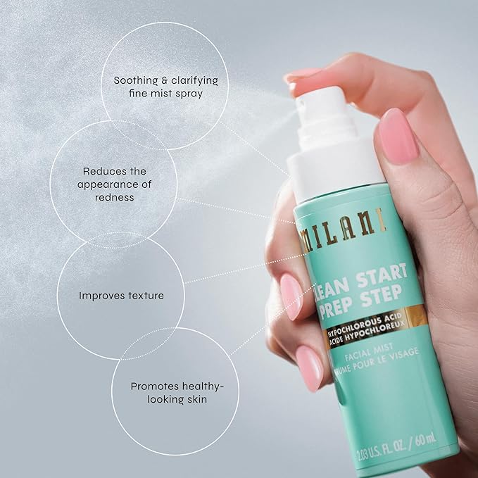 Milani Clean Start Prep Step Hypochlorous Acid Facial Mist, Pack of 2