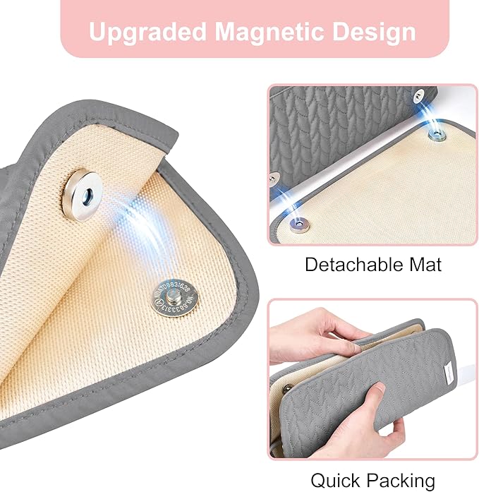 KarSyon Hair Tools Travel Bag with Hot Tool Mat 2 in 1 Organizer Bags