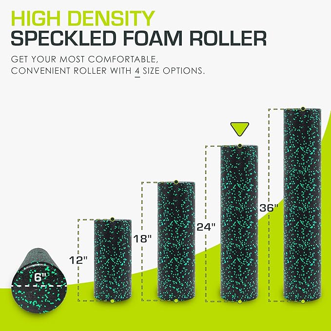 ProsourceFit High Density Foam Rollers Long, Firm Full Body Athletic Massage Tool for Back Stretching, Yoga, Pilates, Post Workout Muscle Recuperation
