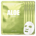 LAPCOS K Beauty Aloe Sheet Mask - Soothing & Hydrating Face Masks with Aloe Vera, Panthenol & Centella - Restores Elasticity & Repairs Skin Barrier - Breathable Sheet - Korean Skin Care (Pack of 5)