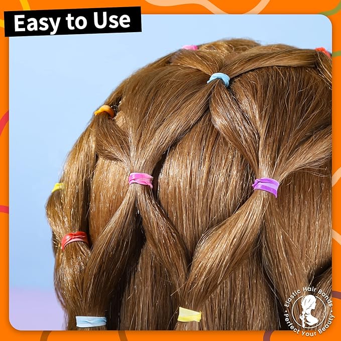 Teenitor Hair Elastics, 2000pcs Hair Rubber Bands, Clear,Black,Brown