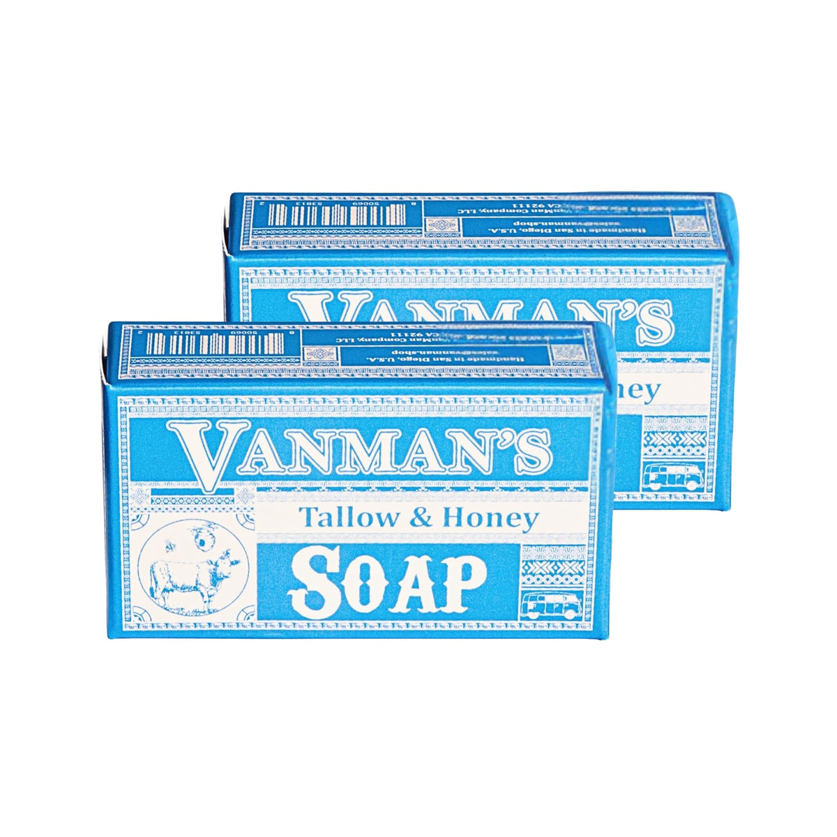 VanMan Tallow & Pine Tar Soap Bar – Grass-Fed Beef Tallow with Organic Oatmeal, Charcoal & Essential Oils – Exfoliating Face & Body Soap, 3.8oz - 1 Pack