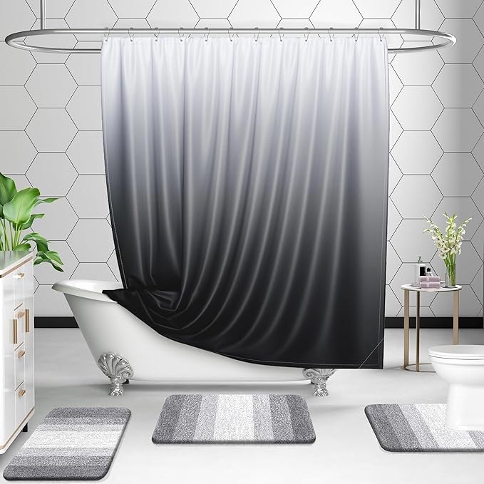 OLANLY Microfiber Bathroom Rugs Sets 3 Piece, 36"x24"+24"x16"+24"x20"