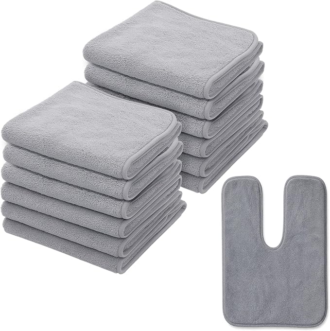 JJUNW 12 PCS U-Shaped Facial Towels, Split Design Estheticians Towels