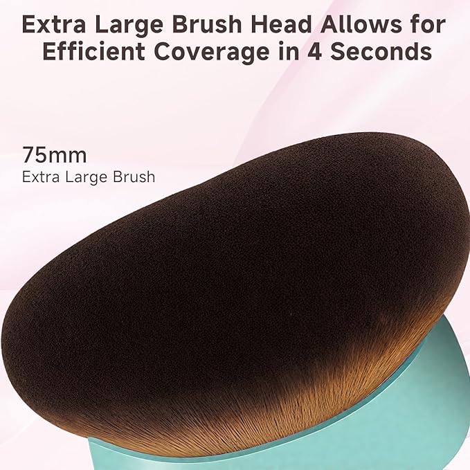 Makeup Blend & Blur Extra Large Body Brush for Self Tanner,Leg Makeup & Bronzer Self Tan Applicator, Powder, Foundation, Blusher, Bronzer，Massager for Face Gift box (Bronze)