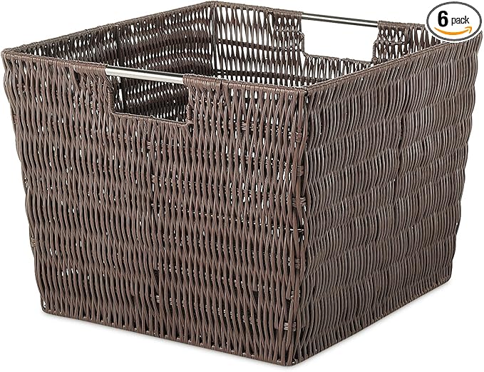 Whitmor Rattique Storage Tote Basket - Java 13W x 15D x 9.63H in.