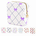 Teircno Period Bag for Women - Cute Corduroy Sanitary Napkin Storage Bag with Bow Design | Period Pouch for Daily Use, Travel | Discreet Menstrual Pouch | Pad Bags for Period Holds Pads, Tampons