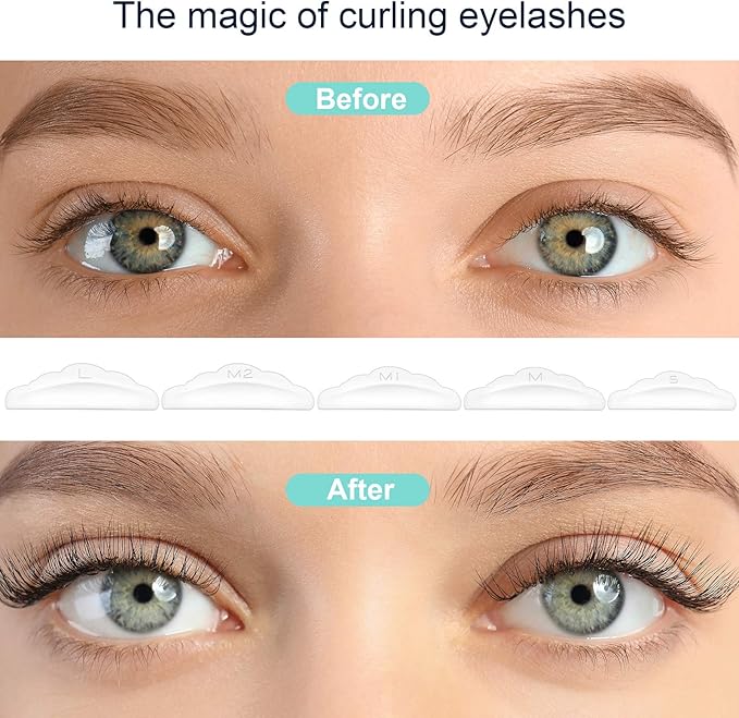 20Pcs Silicone Lash Lift Rods and 30Pcs Y Shape Eyelash Lift Brush, Clear
