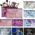 Yahenda 16 Pcs Graduation Canvas Makeup Bags Bulk for Women Appreciation Inspirational Gifts Cosmetic Zipper Pencil Pouch Travel Toiletry Bag for Teacher Birthday Mother's Day(Marble)