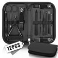 Manicure Set Nail Clipper Kit Pedicure Manicure Kit 12 In 1 Professional Pedicure Set Women Mens Personal Care Set with Travel Case Black