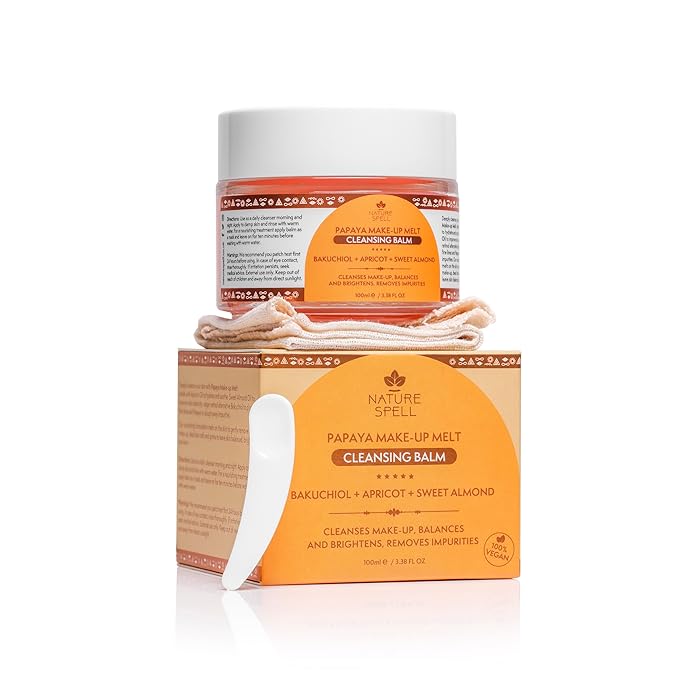 Nature Spell Papaya Cleansing Balm, Gently Removes Makeup, 3.38 Fl Oz