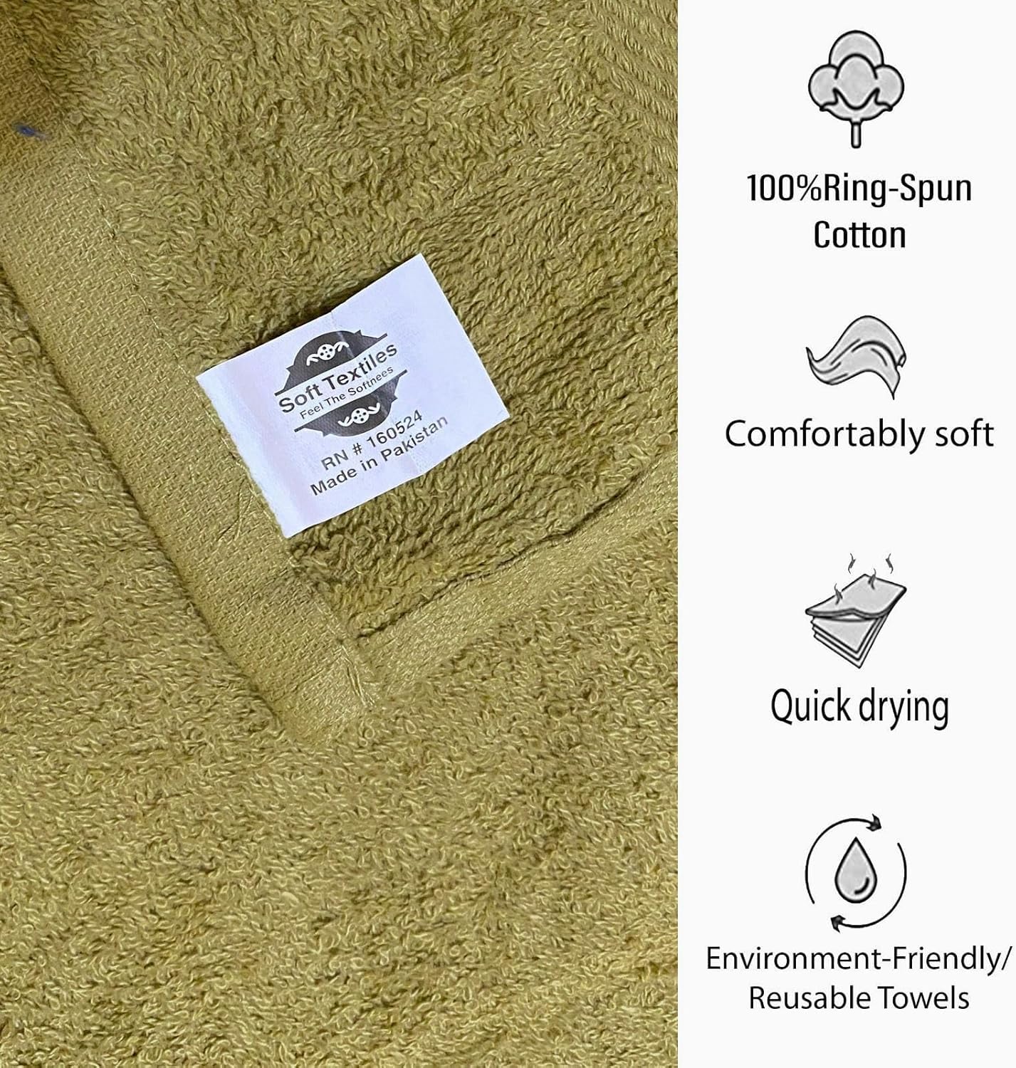 Beige Salon Towels - 16 x 27 Inch Soft Cotton Hand Towels for Hair Stylists, Barbers & Spas - Quick Dry, Durable Towel for Facial, Pedicure, Manicure & Massage Use - Pack of 12