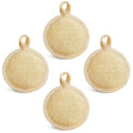 YIQINGJIE Natural Loofah Exfoliating Face Scrubber (4Pack), Facial Scrubber Loofa Pads,Clean Blackheads Without Hurting The Skin, Luffa for Women and Men,Beige