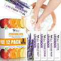 nbc BeautiLab Pedicure Kit Foot Soak Set: Bubble Salt, Sugar Scrub, Massage Mask, Massage Lotion in a Box, 4 Step Foot Spa Kit for Dry Feet, Softens Calluses, Tired Feet（3 Set Lavender)