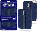 Yiclick Exfoliating Body Scrubber (2 Pack), Body Exfoliator Scrubber, Exfoliating Sponge for Shower Bath, Shower Loofah Luffa Lufa with Handle for Men Women, Dead Skin Exfoliator for Body Scrub
