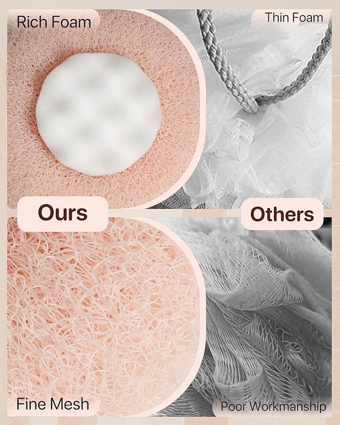 Super Soft Sunflower Suction Cup Bath Ball, New Upgraded 2-in-1 Sunflower Ball Exfoliating Bath Sponge Cleaning Brush, Mesh Shower Body Sponge Accessories for Women, Men (Cyan+Pink)