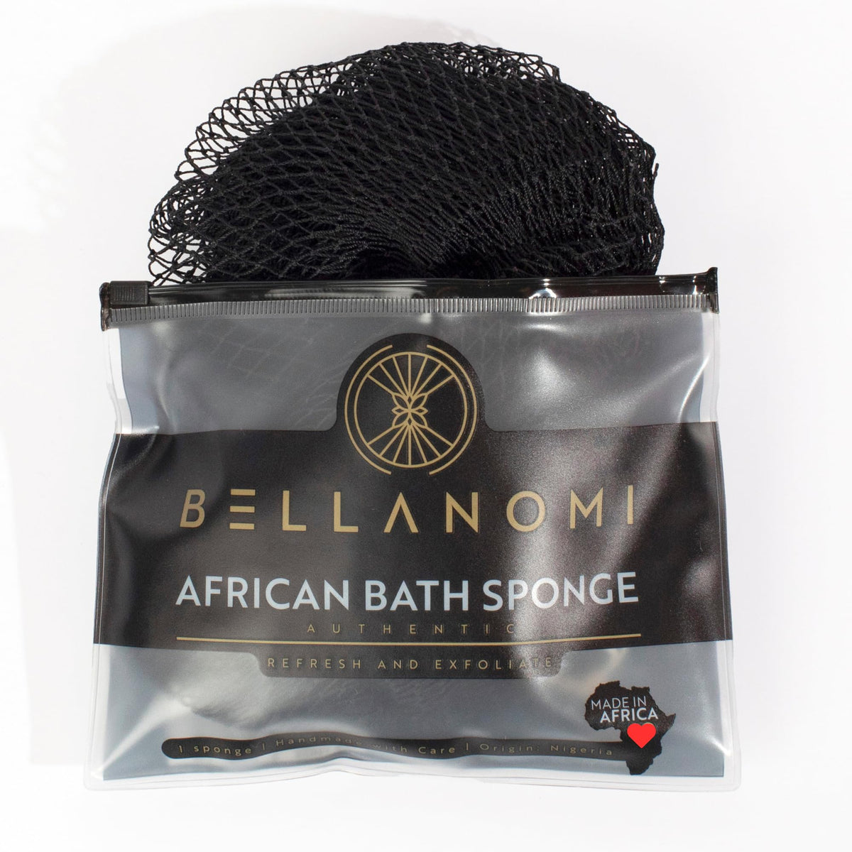 BELLANOMI African Exfoliating Net Sponge, Authentic, Ethically sourced from Nigeria, 45 inches Long, Back Scrubber for Daily use (Seafoam)