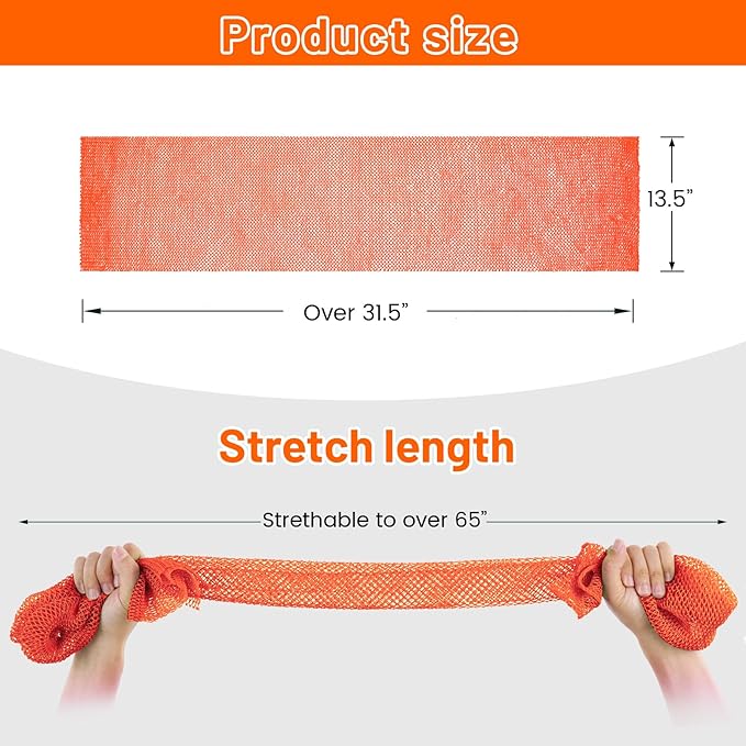 African Net Sponge, Authentic Exfoliating Body Scrubber for Bath and Shower, Multiple Textures with Gentle Deep Exfoliating and Rich Lather for All Skins (Orange)