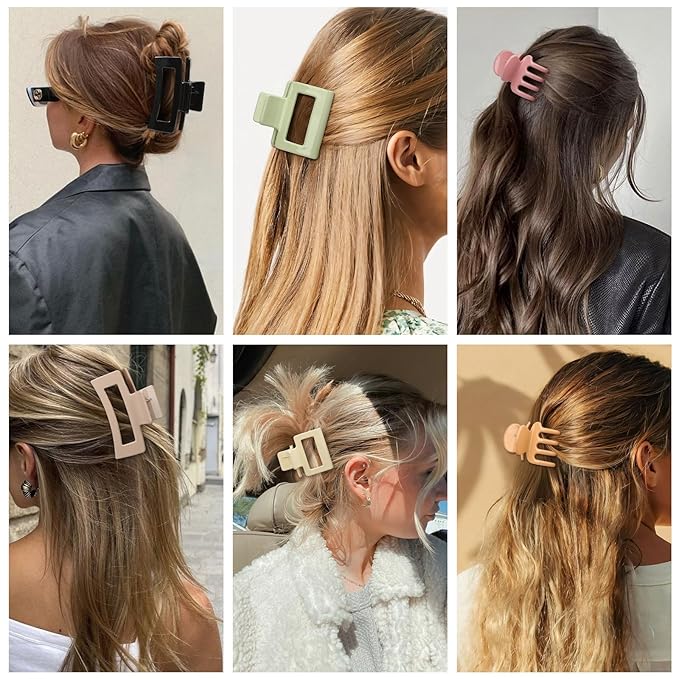 SMKSL 3 Styles Hair Clips for Women Small Medium Big Claw Clips for Thin Thick Hair 12 Pcs Hair Claw Clips Hair Clips Combination Hair Accessories for Women (Gloss Colorful)