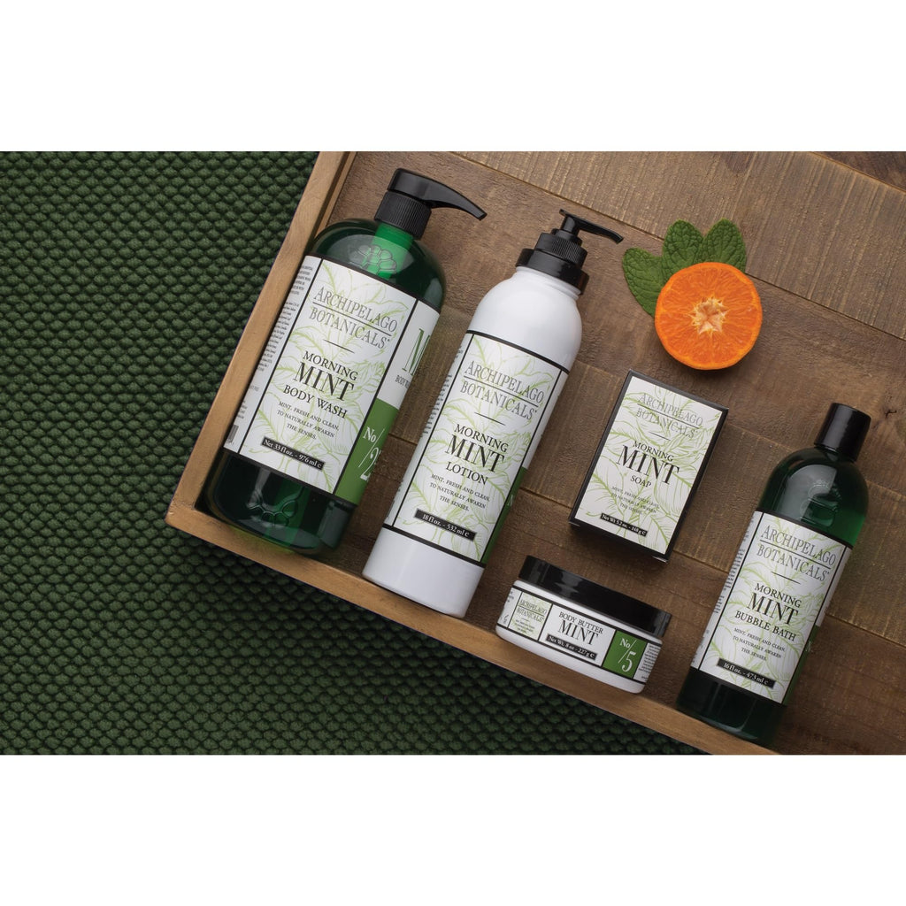 Archipelago Botanicals Morning Mint Body Wash, Moisturizing Body Wash for Dry and Sensitive Skin, Invigorating Shower Gel, Free from Parabens, Phthalates and GMOs (33 oz)