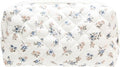 PAZIMIIK Small Quilted Makeup Bag,Zipper Cosmetic Pouch,Gauze Hyacinth
