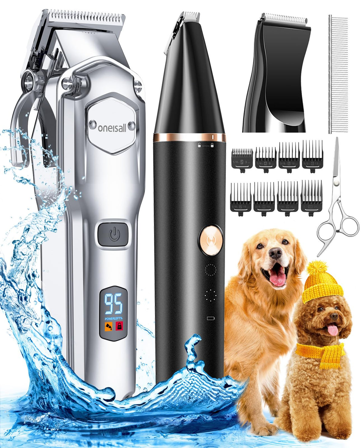 oneisall Dog Clippers Grooming Kit for Thick Coats & Heavy Duty