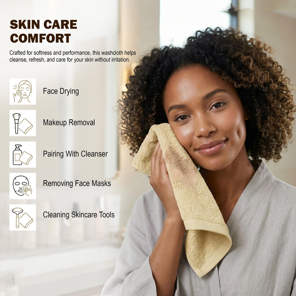Utopia Towels 12 Pack Cotton Washcloths Set, 100% Ring Spun Cotton, Premium Flannel Face Cloths, Highly Absorbent and Soft Feel Fingertip Towels, Beige