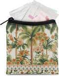 Novelty Printed Coconut Tree Period Pouch Waterproof Sanitary Pad Holder for Women Convenient Period Organizer for Work Daily