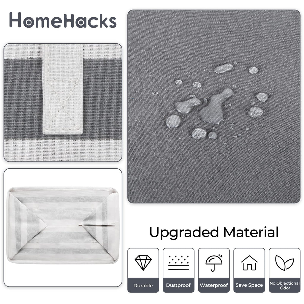 HomeHacks 2 Pack Large Laundry Baskets, Laundry Hampers Bags (Grey 75Lx2)