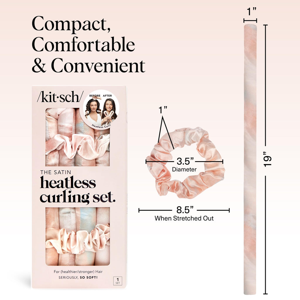 Kitsch Satin Heatless Curls Overnight Set - Sunset Tie Dye