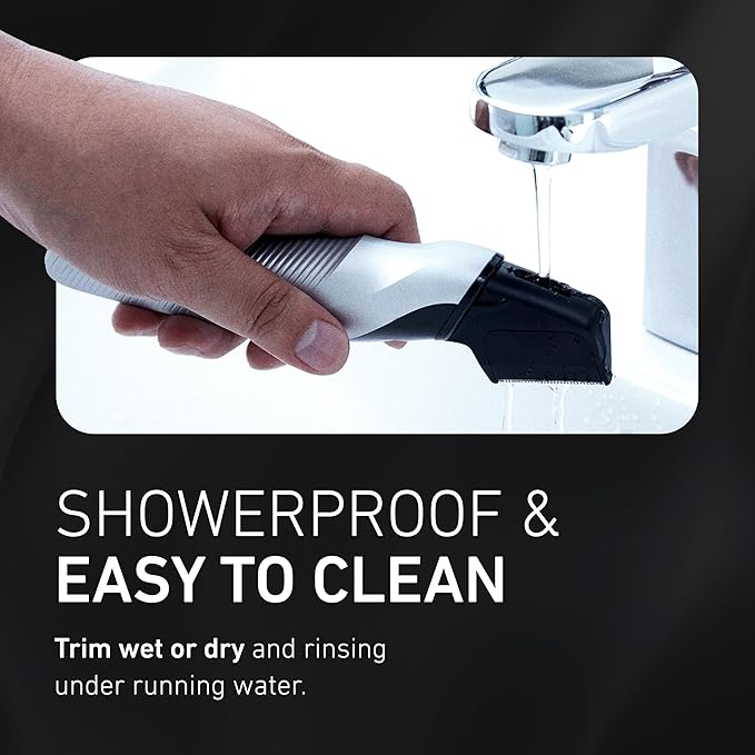Panasonic Electric Body Trimmer for Men, Cordless Washable Wet Dry Groomer with 3 Comb Attachments, Black ER-GK60-S