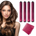 Seritant Heatless Curls Overnight with Satin Head Scarf, Velvet Hair Rollers for Blowout Look, No Heat Curling Rod for Long Thick Hair, Soft Sleep In Flexi Rods - 4PCS(7)