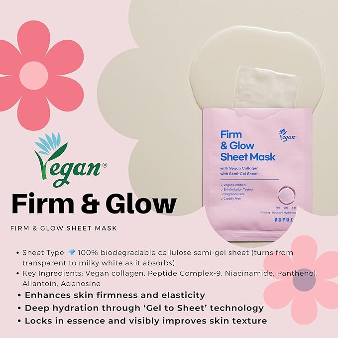 varuza Best Collection – Premium Vegan Korean Sheet Mask Set (12 Sheets) | Firming, Hydration & Glow | Clean Beauty, EWG & Vegan Certified
