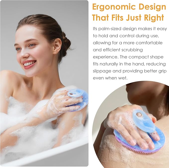 INNERNEED Magnetic Silicone Body Scrubber, Hygienic Shower Brush, Purple