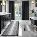 BSICPRO Bathroom Rugs and Mats Sets, 2 Piece Thick Absorbent Chenille Bath Mat Rug Set Non Slip, Soft Shaggy Bath Room Floor Mats for Bathroom, Machine Washable (Black, 20" x 60" Plus 20" x 32")