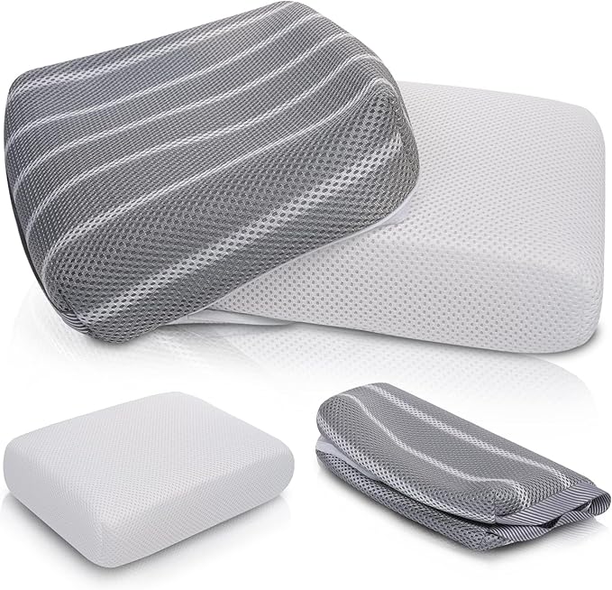 Hot Tub Cushion Pillow for Indoor or Outdoor Use, 16 x 12 x 4.3 Inche Weighted Spa Pillow with Washable 4D Mesh Cover & Non-Slip Micro Dot Bottom, Hot Tub Accessories for Adults,Quick Dry, Grey