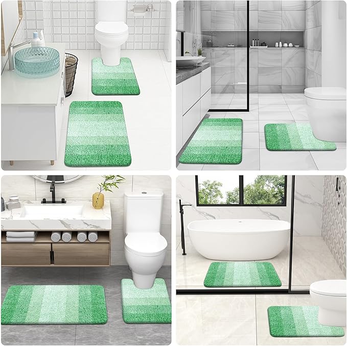 OLANLY Microfiber Bathroom Rugs Sets 3 Piece, 47"x20"+24"x16"+24"x20"